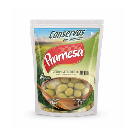 AZEITONA VERDE PRAMESA COM CAROÇO 1,01KG