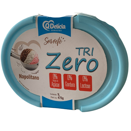 Sorvete qdelicia 1l tri zero lact napolitano un