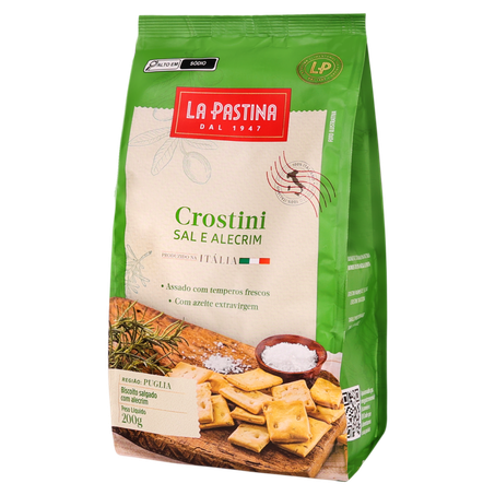 Crostini La Pastina Sal Marinho E Alecrim Embalagem 200G