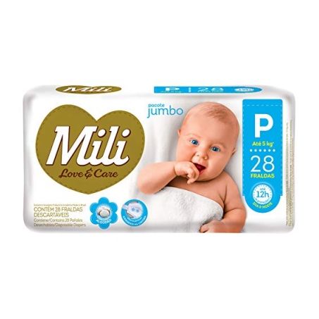Fralda mili love&care jumbo p pacote c/28unid