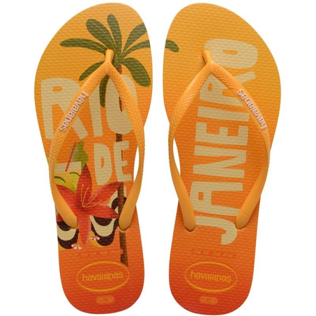 Sandália Havaianas Slim Postcard Amarelo Pop 37/38