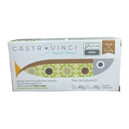 Anchovas Azeite Castrovinci 28g Lata Trufa Negra