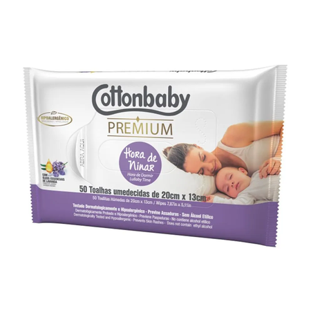 TOALHA UMEDECIDA COTTONBABY HORA DE NINAR 50UN