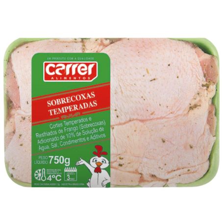 Sobrecoxa de frango resfriada e temperada carrer bandeja 750g