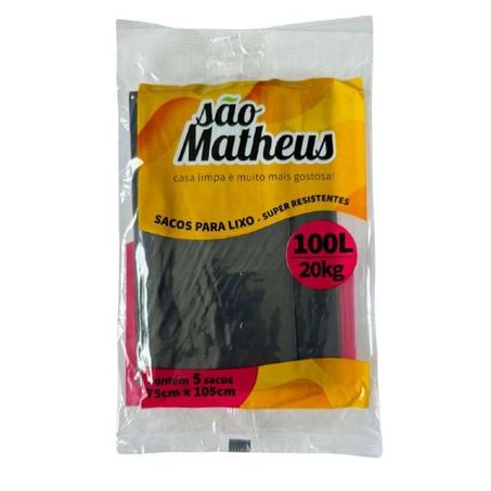 SACOS PARA LIXO SÃO MATHEUS 100L 5 UNIDADES