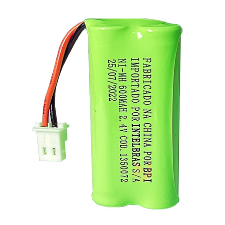 BATERIA PARA TELEFONE INTELBRAS 2,4V NI-MH 600MAH