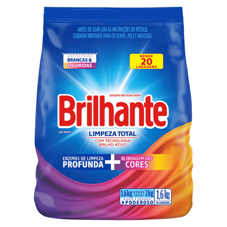 Lava roupas po brilhante limpeza total 1.6kg