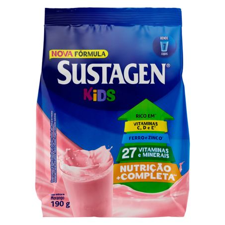 PÓ PARA PREPARO DE BEBIDA MORANGO SUSTAGEN KIDS