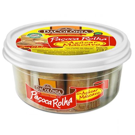 Paçoca rolha dacolônia com açúcar mascavo 210g