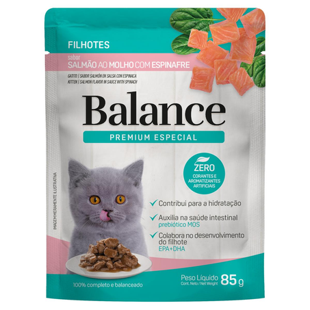 Ração para Gatos Balance 85g - Gatos - Filhote - Salmão com Vegetais