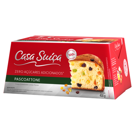 Pascoattone Casa Suíça com Frutas Cristalizadas e Uvas-Passas sem Adição de Açúcar 400g