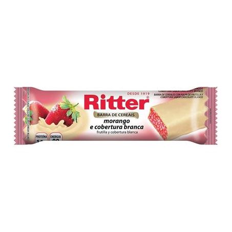 Barra cereal ritter 22g morango & chocolate branco zero açúcar