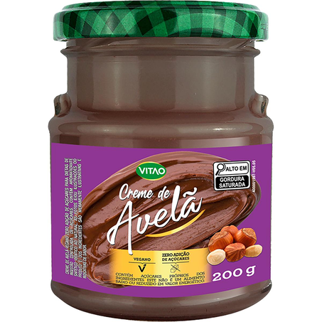 Creme de Avelã Vitao 200g - Vegano - Zero Açúcar