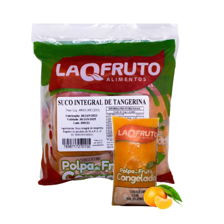 Polpa de fruta tangerina laqfruto 480g