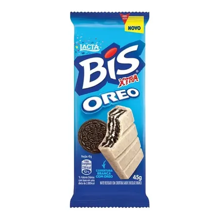Chocolate lacta 45g bis extra oreo choc branco