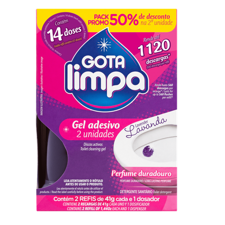 Gel adesivo gota limpa lavanda 41g 2un