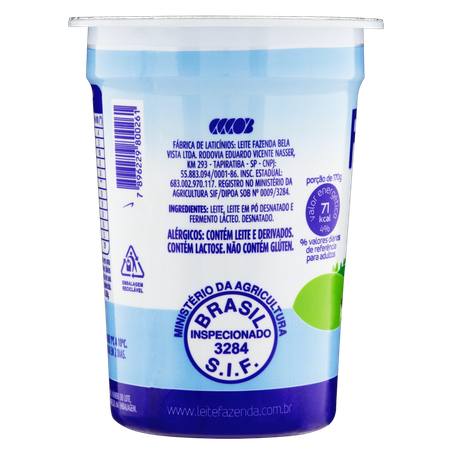 IOGURTE NATURAL FAZENDA DESNATADO 170G 360-2