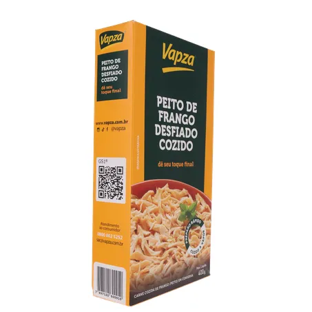 Peito de Frango Vapza Desfiado E Cozido Caixa 400G 360-31