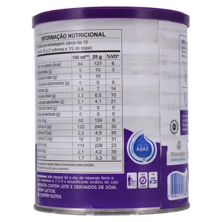 Leite em Pó Instantâneo Tipo A2 Integral Piracanjuba Lata 380g 360-14