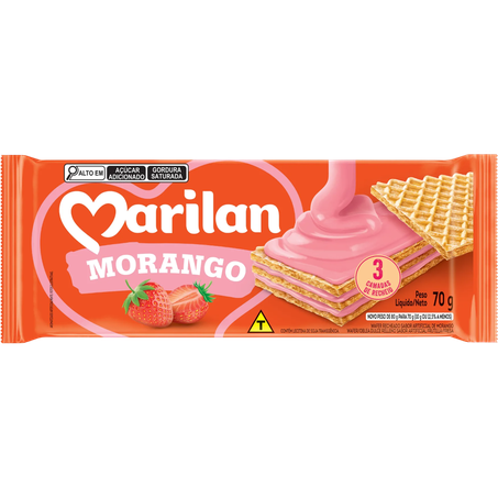 Wafer Marilan 70g Morango
