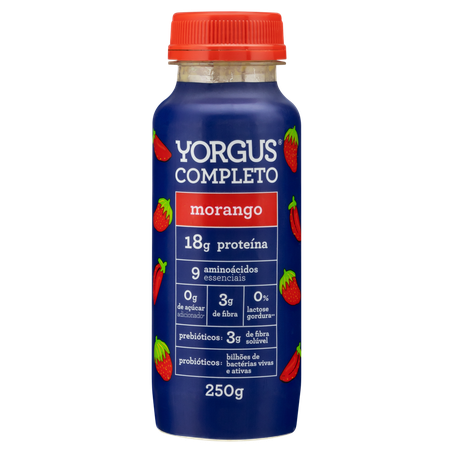 Iogurte Desnatado Yorgus Completo Morango Zero Lactose 250G