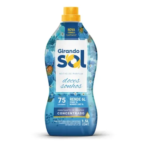 Amaciante girando sol 1,5l concentrado azul