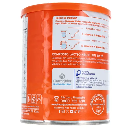 Composto lacteo piracanjuba zero 380g 360-20