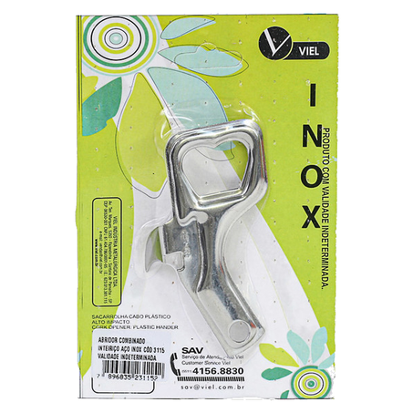 ABRIDOR DE GARRAFAS E LATAS AÇO INOX PRÁTICA VIEL