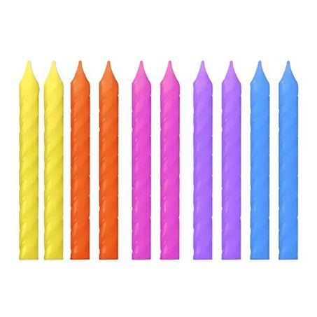 Silver Plastic Vela Palito Neon Espiral Color 10 Unid