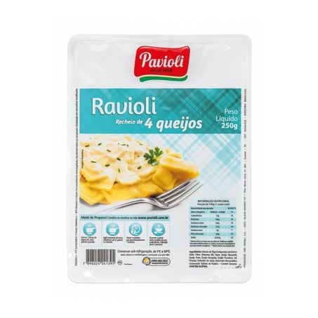 Ravioli Pavioli com Recheio de 4 Queijos Embalagem 250G