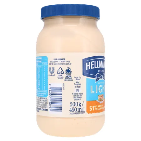 MAIONESE HELLMANN'S LIGHT POTE 500G 360-30