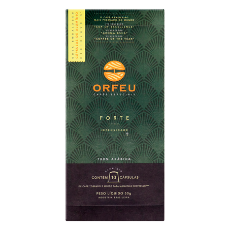 Café em Cápsula Torrado e Moído Forte Orfeu Caixa 10 Unidades 50g