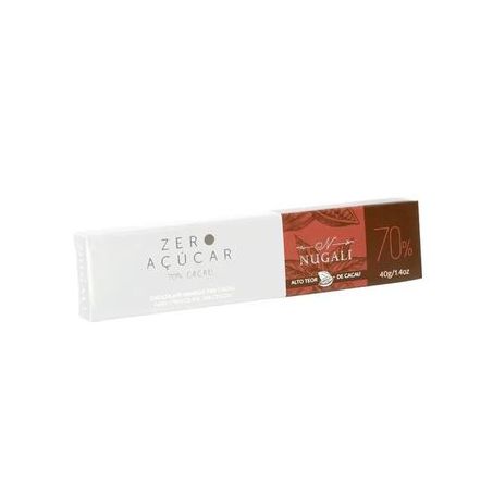 CHOCOLATE NUGALI 40G AMARGO 70% ZERO ACUCAR
