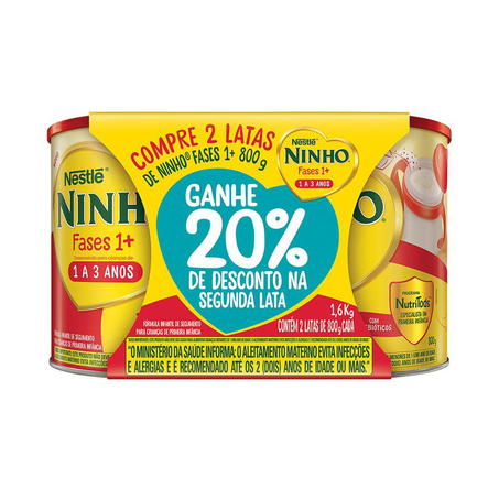Composto Lácteo Ninho Fases 1 800G - 20 De Desconto Na 2ª 