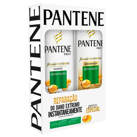 Kit pantene shampoo 350ml+condicionador 175ml restauracao
