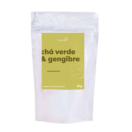 CHÁ EVAH VERDE GENGIBRE SAQUINHOS 10UN