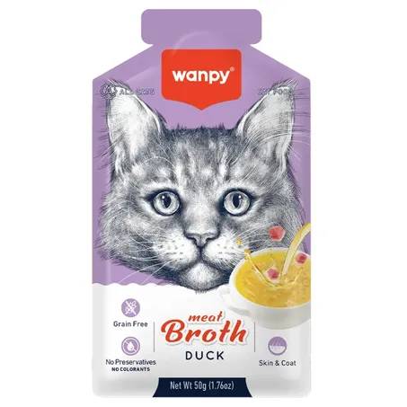 Petisco gato wanpy caldo pato 50g
