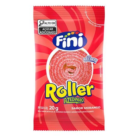 BALA FINI ROLLER AZEDINHO MORANGO 20GR