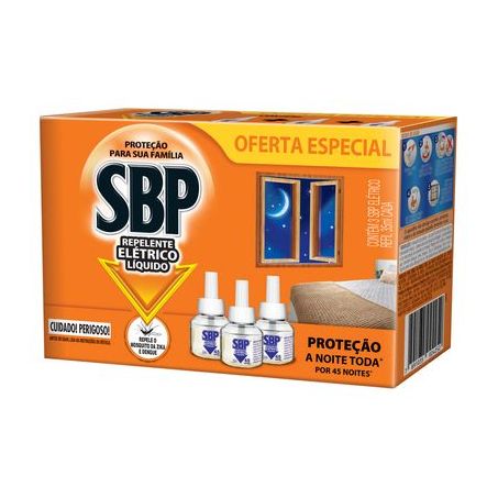 Repelente Elétrico Sbp Caixa com 3un - 35ml