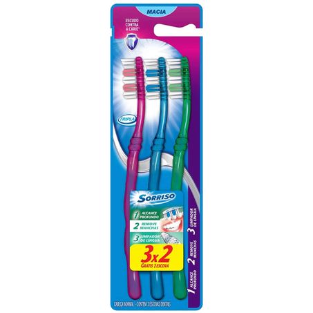 Escova dental sorriso tripla p.2 l.3