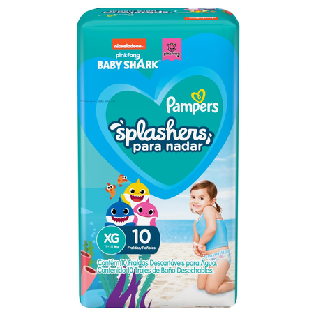 Fralda Pampers Splashers Tam. XG - Com 10 Fraldas