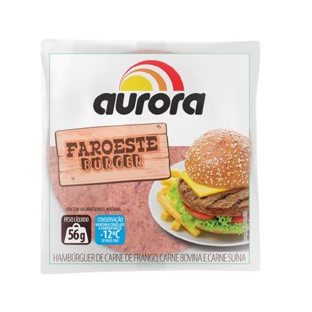 HAMBURGUER AURORA FAROESTE 56G MISTO