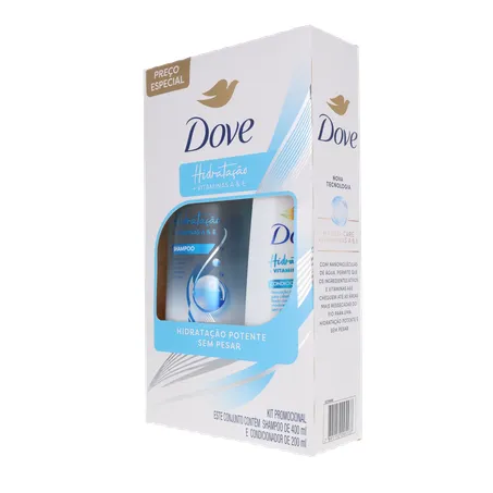KIT DOVE SHAMPOO 400ML+ CONDICIONADOR 200ML HIDRATAÇÃO 360-4