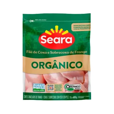 File Coxa Sobrecoxa Iqf Seara 600g Pacote Organico