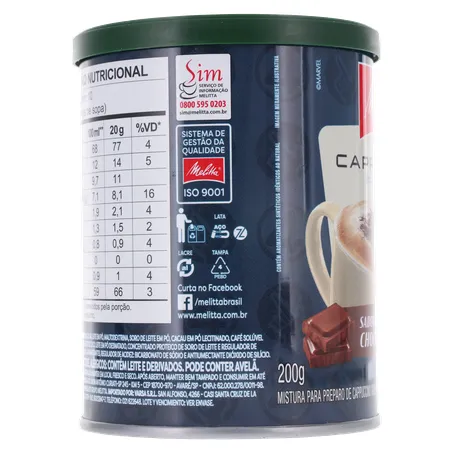 MISTURA CAPPUCCINO MELITTA CHOCOLATE 200G 360-28
