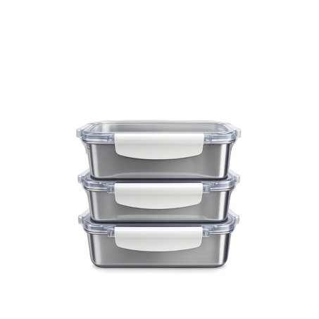Pote Tocatta 600ml - Para Micro-ondas - Com Abas - Inox
