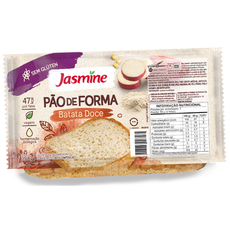 Pao jasmine s/gluten 350g batata doce