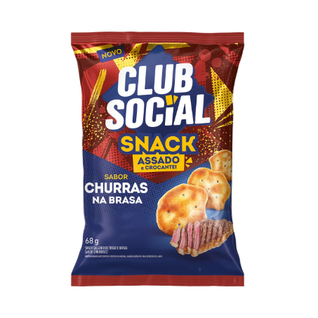Biscoito club social snack 68gr churras na brasa
