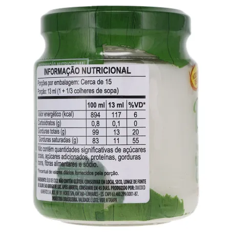 ÓLEO DE COCO DUCOCO EXTRA VIRGEM VIDRO 200ML 360-26