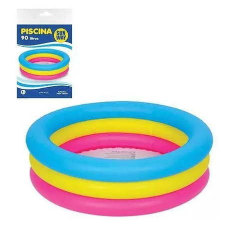 PISCINA INFLÁVEL 90L 3 ANEIS SUN WAY ELP01010